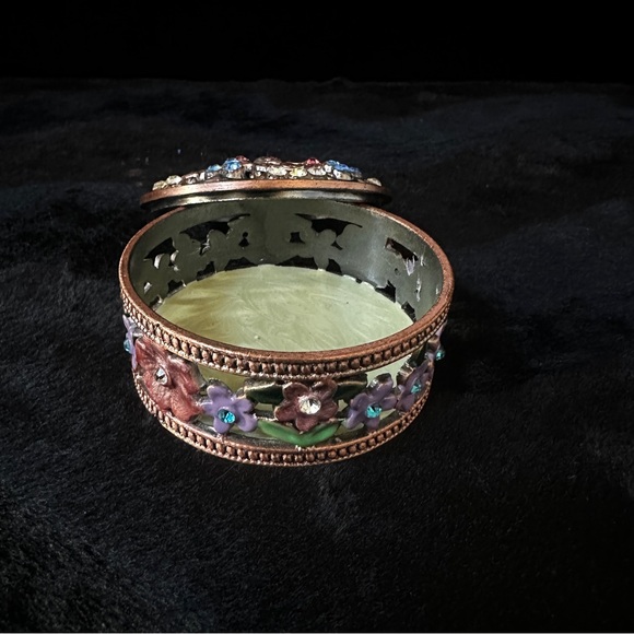 Jeweled Metal Trinket Box - Picture 8 of 10